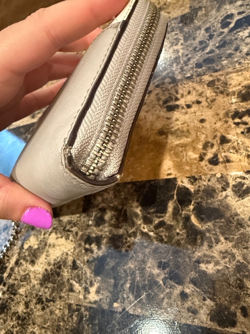 Kate Spade Staci Small Colorblock Zip Around Wallet – Parchment/Grey - Picture 16 of 16